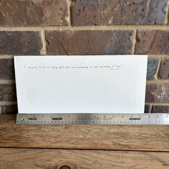 Completed Cross Stitch Welcome With Apple Double Matted No Frame READ - Picture 8 of 14